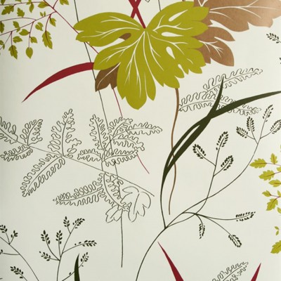 Фото Обои с рисунком - Растение - стиль Современных дизайнеров - Белые - Купить в Интернет-магазине