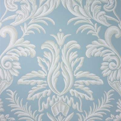 Фото Обои с рисунком - Дамаск - стиль Современных дизайнеров - Синие - Купить в Интернет-магазине
