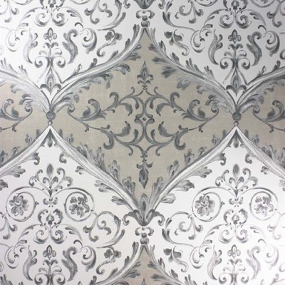 Фото Обои с рисунком - Дамаск - стиль Современных дизайнеров - Белые - Купить в Интернет-магазине