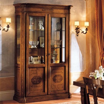 Фото Витрина широкая - стиль Европейская эклектика - Для гостиной - Со стеклянными дверями - Zilio - Turandot - Купить в Интернет-магазине