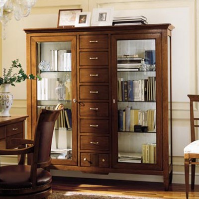 Фото Витрина широкая - стиль Европейская эклектика - Для кабинета - Со стеклянными дверями - Zilio - Rigoletto - Купить в Интернет-магазине