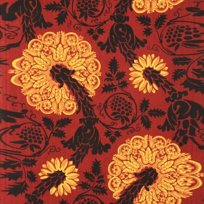Фото Обои с рисунком - Крупный декор - стиль Английская классика - Красные - Купить в Интернет-магазине