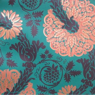 Фото Обои с рисунком - Крупный декор - стиль Английская классика - Бирюзовые - Купить в Интернет-магазине