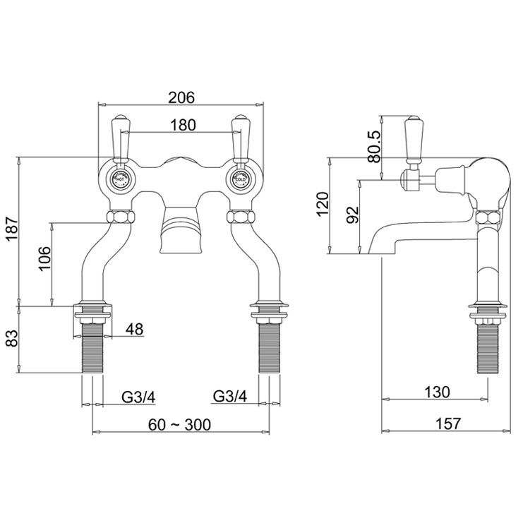 Фото Смеситель для душа и ванны - стиль Английский - Купить в Интернет-магазине