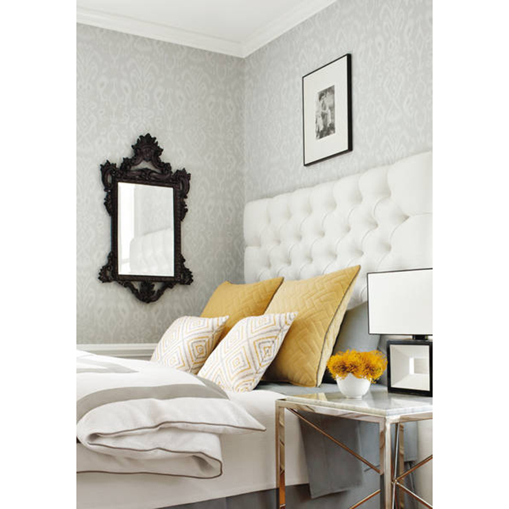 Фото Обои с рисунком - Дамаск - стиль Американский - Светло-серые - Купить в Интернет-магазине