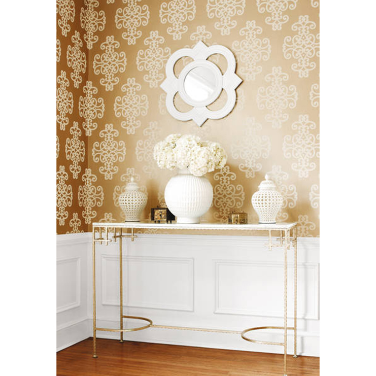 Фото Обои с рисунком - Орнамент - стиль Американский - Золотые - Купить в Интернет-магазине