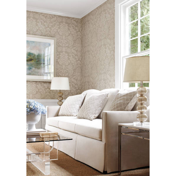 Фото Обои с рисунком - Дамаск - стиль Американский - Бежевые - Купить в Интернет-магазине