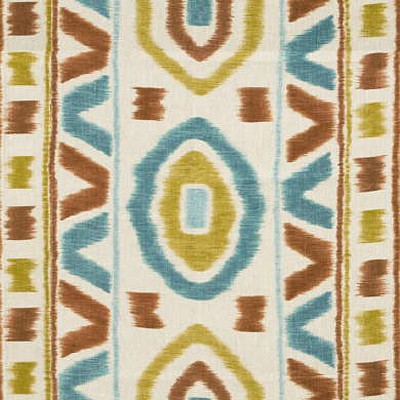 Фото Ткань портьерная с рисунком - Орнамент - стиль Современный - Бирюзовый - Купить в Интернет-магазине