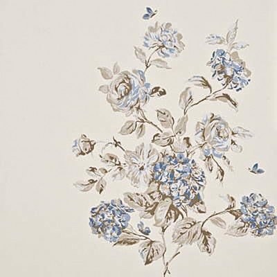 Фото Обои с рисунком - Цветы - стиль Английская классика - Белые - Купить в Интернет-магазине