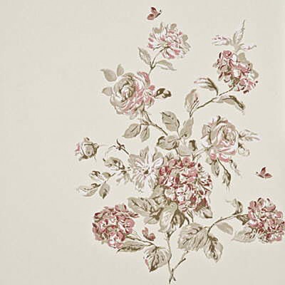 Фото Обои с рисунком - Цветы - стиль Английская классика - Белые - Купить в Интернет-магазине