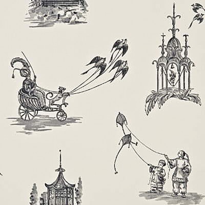 Фото Обои с рисунком - Крупный декор - стиль Английская классика - Светло-серые - Купить в Интернет-магазине