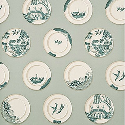 Фото Обои с рисунком - Крупный декор - стиль Английская классика - Синие - Купить в Интернет-магазине