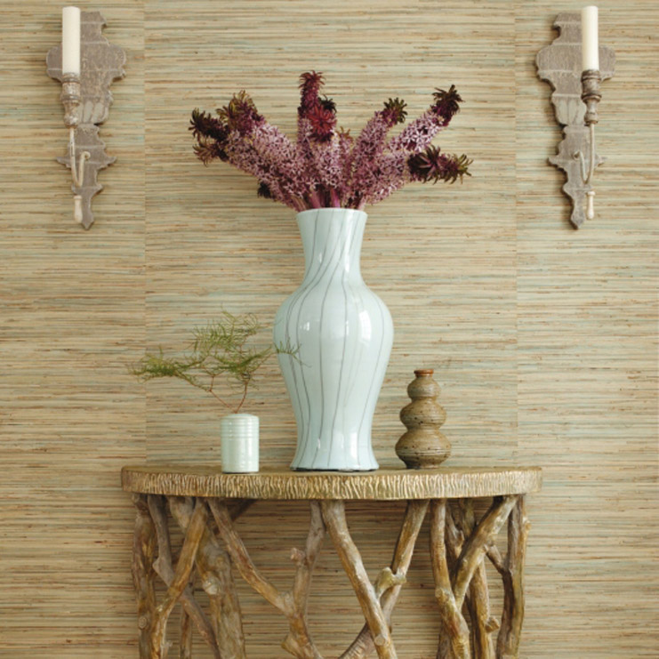 Фото Обои тканевые - Текстурные обои - стиль Американский - Бирюзовые - Купить в Интернет-магазине