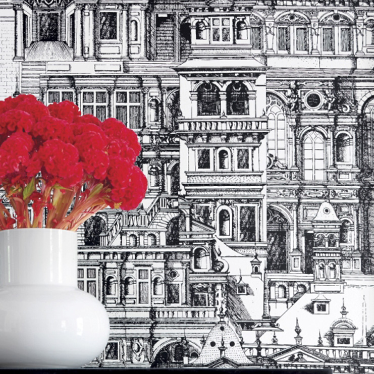 Фото Обои с рисунком - Крупный декор - стиль Американский - Белые - Купить в Интернет-магазине