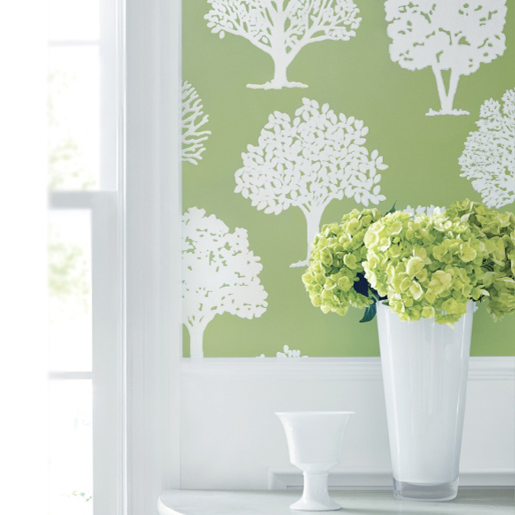 Фото Обои с рисунком - Крупный декор - стиль Американский - Зеленые - Купить в Интернет-магазине