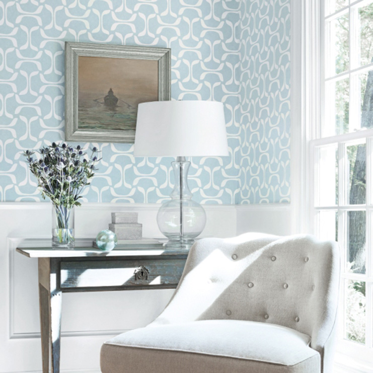 Фото Обои с рисунком - Крупный декор - стиль Американский - Синие - Купить в Интернет-магазине Фото Обои с рисунком - Крупный декор - стиль Американский - Синие - Купить в Интернет-магазине