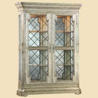 Фото Витрина широкая - стиль Роскошное шале - Для столовой - Со стеклянными дверями - Marge Carson - Rivoli - Купить в Интернет-магазине