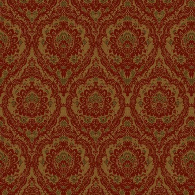Фото Ткань портьерная с рисунком - Дамаск - стиль Английский - Красный - Купить в Интернет-магазине