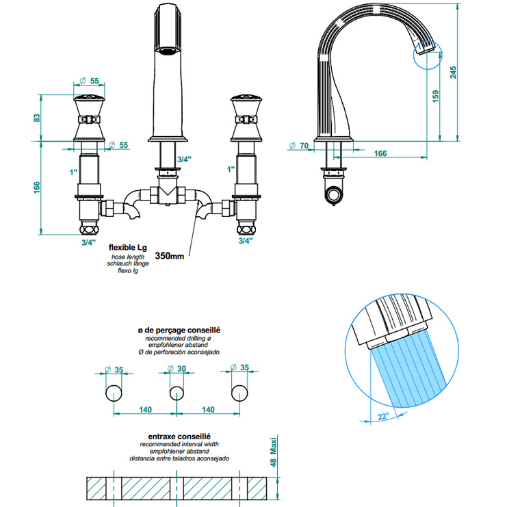 Фото Смеситель для душа и ванны - стиль Европейский - Купить в Интернет-магазине