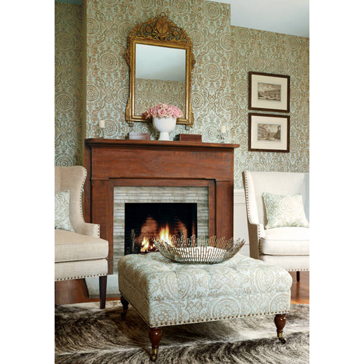 Фото Обои с рисунком - Орнамент - стиль Американский - Кремовые - Купить в Интернет-магазине