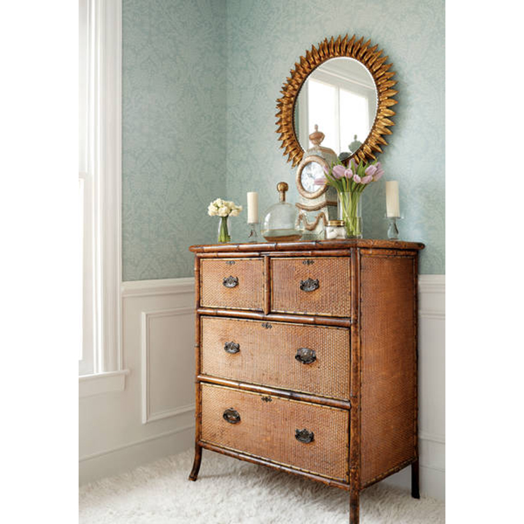 Фото Обои с рисунком - Дамаск - стиль Американский - Синие - Купить в Интернет-магазине