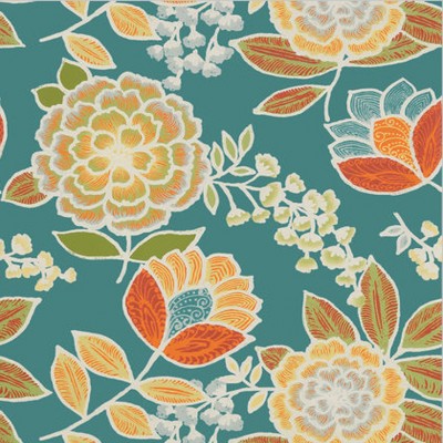 Фото Обои с рисунком - Цветы - стиль Американский - Бирюзовые - Купить в Интернет-магазине