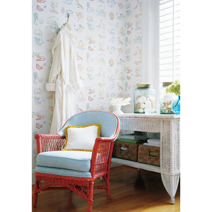 Фото Обои с рисунком - Крупный декор - стиль Американский - Кремовые - Купить в Интернет-магазине