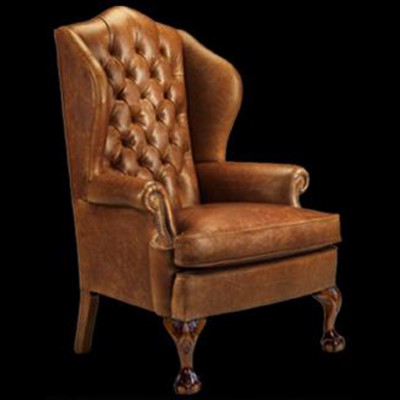 Фото Кресло обитое - стиль Английская классика - Для гостиной - удобное кресло производства США - Artistic - Leather and Fabric - Купить в Интернет-магазине