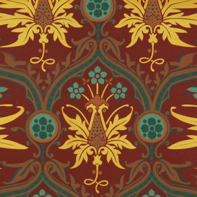 Фото Обои с рисунком - Дамаск - стиль Английская классика - Малиновые - Купить в Интернет-магазине