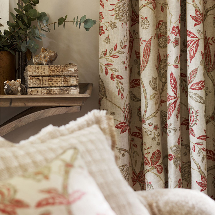 Фото Ткань портьерная с рисунком - Цветы - стиль Английский - Купить в Интернет-магазине