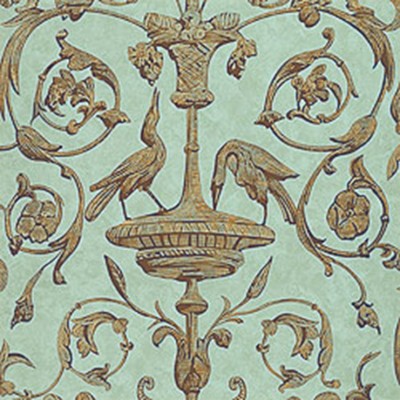 Фото Обои с рисунком - Завиток - стиль Американский - Бирюзовые - Купить в Интернет-магазине