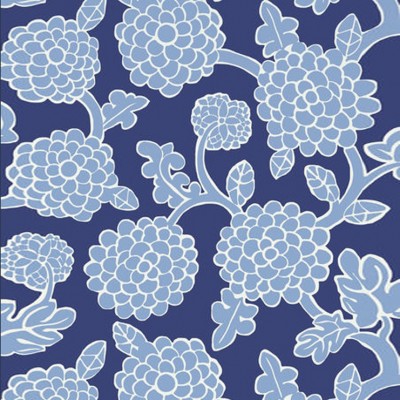 Фото Обои с рисунком - Цветы - стиль Американский - Синие - Купить в Интернет-магазине