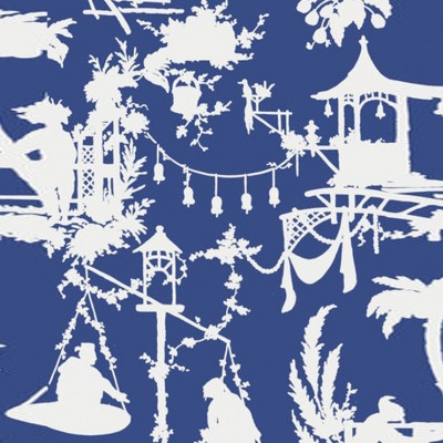 Фото Обои с рисунком - Туаль - стиль Американский - Синие - Купить в Интернет-магазине