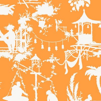 Фото Обои с рисунком - Туаль - стиль Американский - Оранжевые - Купить в Интернет-магазине