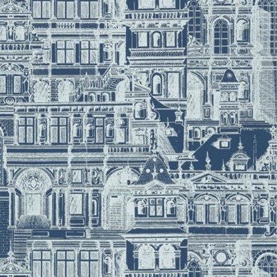 Фото Обои с рисунком - Крупный декор - стиль Американский - Синие - Купить в Интернет-магазине