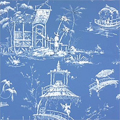 Фото Обои с рисунком - Туаль - стиль Американский - Синие - Купить в Интернет-магазине