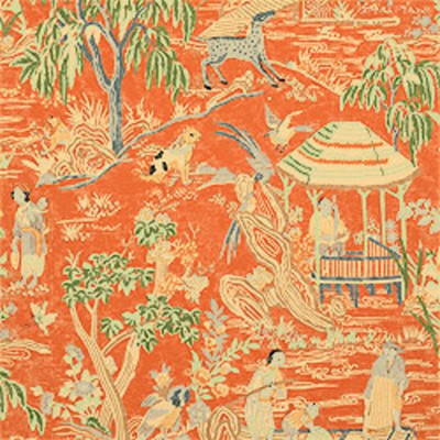 Фото Обои с рисунком - Крупный декор - стиль Американский - Оранжевые - Купить в Интернет-магазине