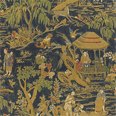 Фото Обои с рисунком - Крупный декор - стиль Американский - Синие - Купить в Интернет-магазине