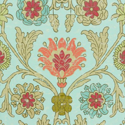 Фото Обои с рисунком - Дамаск - стиль Американский - Бирюзовые - Купить в Интернет-магазине