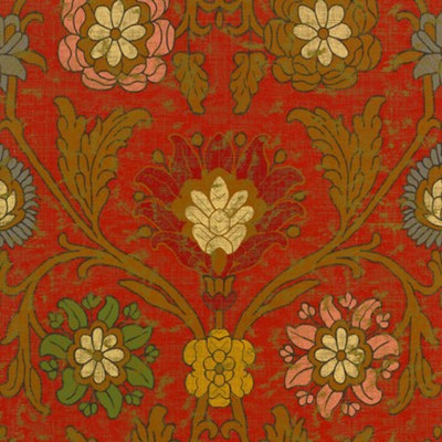 Фото Обои с рисунком - Дамаск - стиль Американский - Красные - Купить в Интернет-магазине