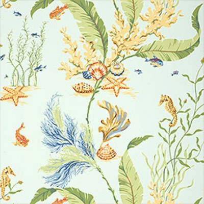 Фото Обои с рисунком - Крупный декор - стиль Американский - Бирюзовые - Купить в Интернет-магазине