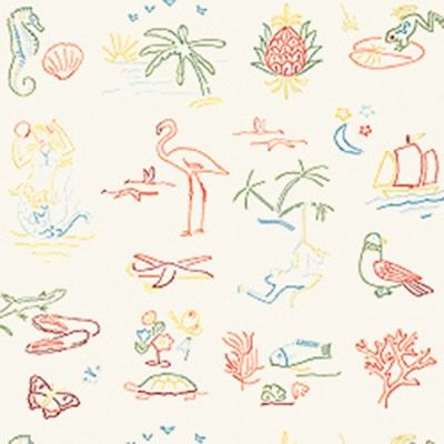 Фото Обои с рисунком - Крупный декор - стиль Американский - Кремовые - Купить в Интернет-магазине