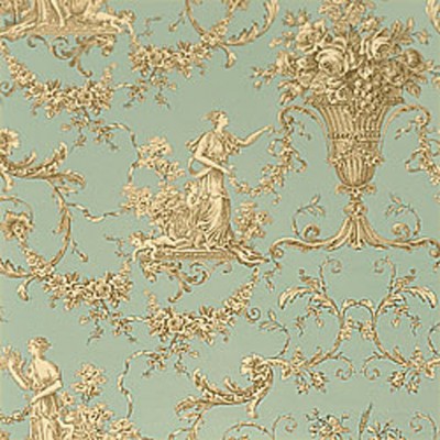 Фото Обои с рисунком - Туаль - стиль Американский - Бирюзовые - Купить в Интернет-магазине