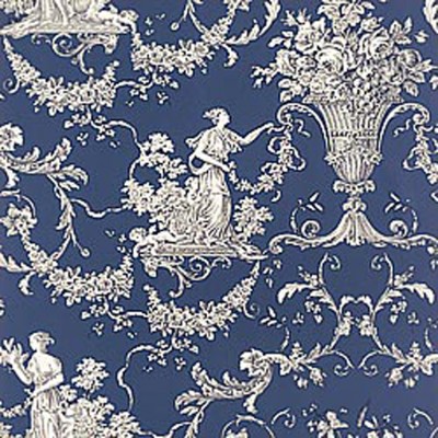 Фото Обои с рисунком - Туаль - стиль Американский - Синие - Купить в Интернет-магазине