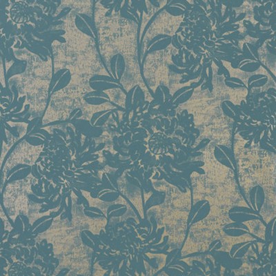 Фото Обои с рисунком - Цветы - стиль Американский - Бирюзовые - Купить в Интернет-магазине