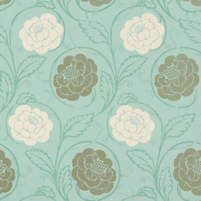 Фото Обои с рисунком - Цветы - стиль Американский - Бирюзовые - Купить в Интернет-магазине