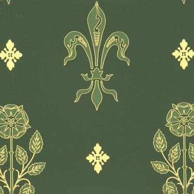 Фото Обои с рисунком - Орнамент - стиль Английская классика - Зеленые - Купить в Интернет-магазине