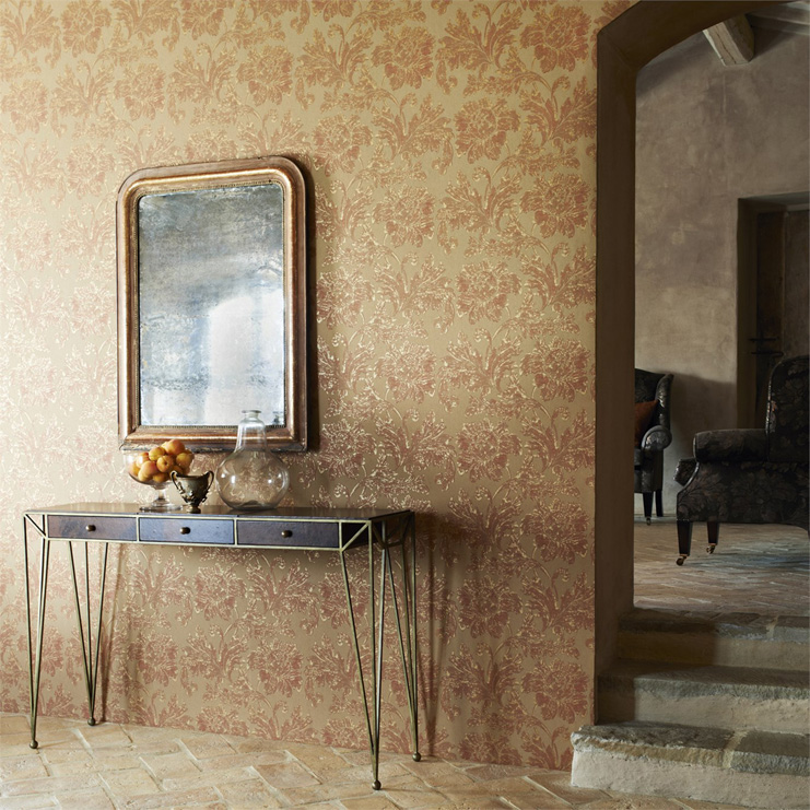 Фото Обои с рисунком - Растение - стиль Английская классика - Коричневые - Купить в Интернет-магазине