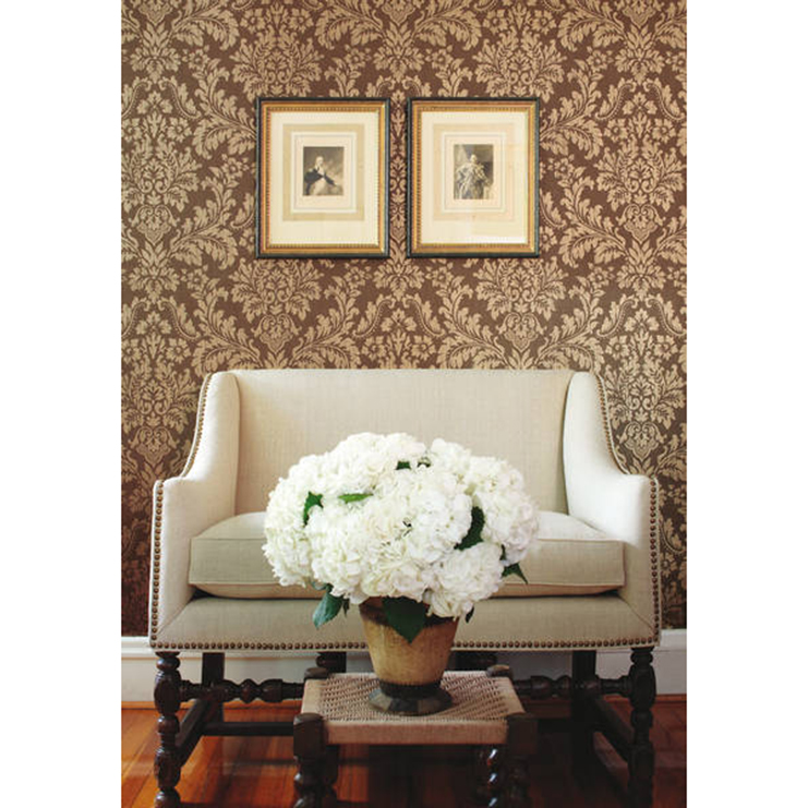 Фото Обои с рисунком - Дамаск - стиль Американский - Зеленые - Купить в Интернет-магазине