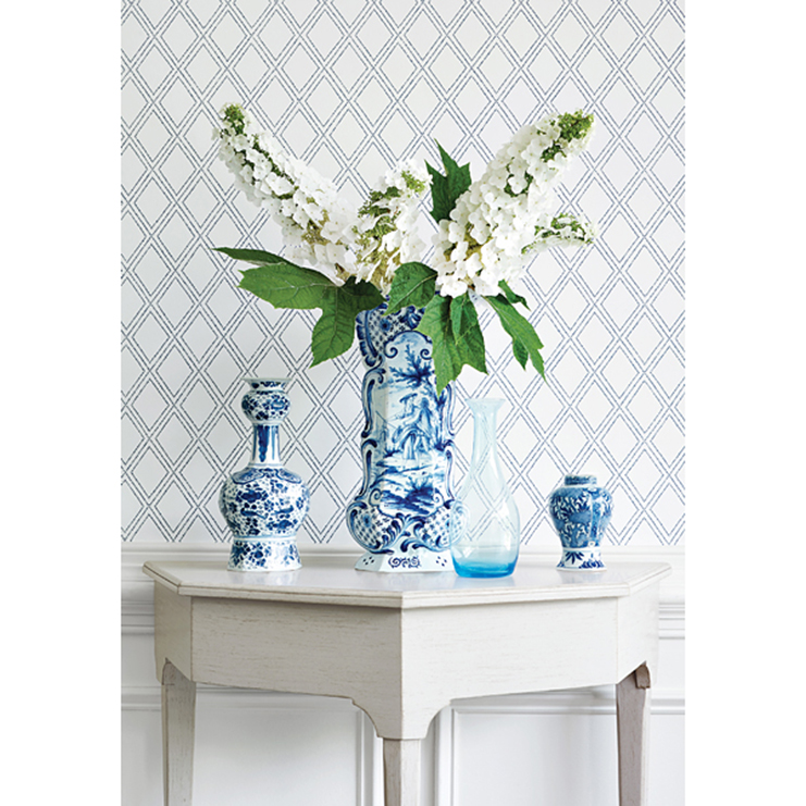 Фото Обои с рисунком - Орнамент - стиль Американский - Белые - Купить в Интернет-магазине